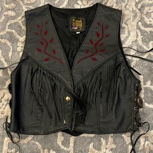 Vintage Protech Leather Apparel Made in USA Rose Pattern Women’s 16